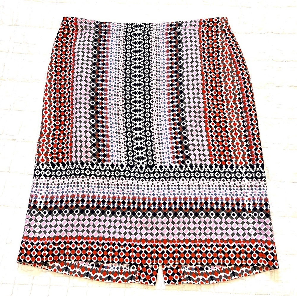 J Crew Geometric Pattern Pencil Skirt EUC like new